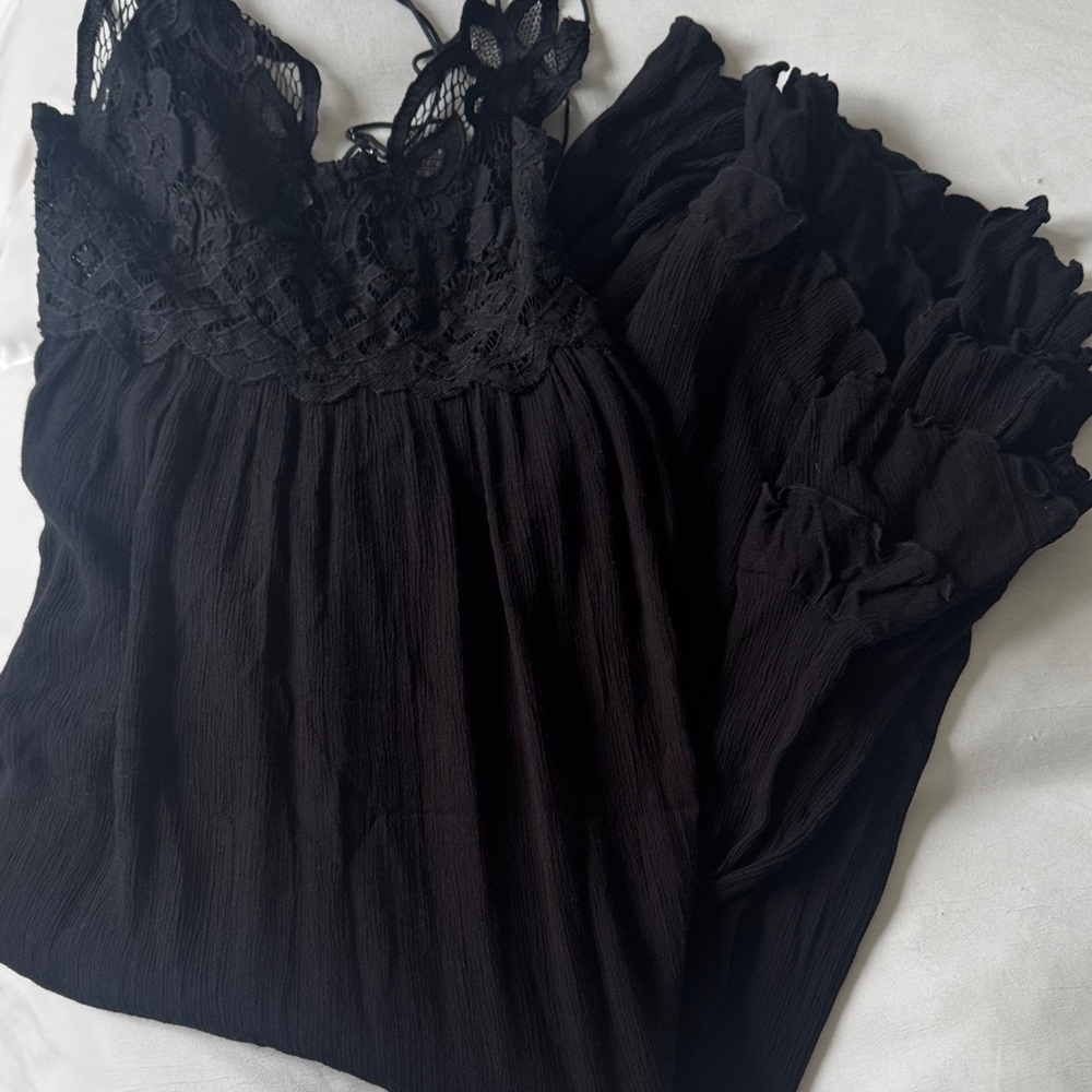 FREE PEOPLE Black Maxi Lace Dress - Picture 3 of 3